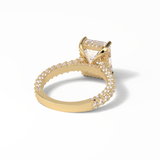 3.24 CT Emerald Cut Pave Style Moissanite Engagement Ring 10