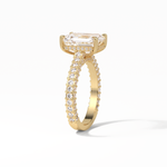 3.24 CT Emerald Cut Pave Style Moissanite Engagement Ring 14
