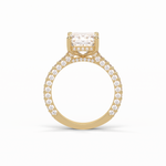 3.24 CT Emerald Cut Pave Style Moissanite Engagement Ring 12