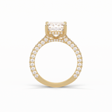 3.24 CT Emerald Cut Pave Style Moissanite Engagement Ring 12