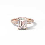 3.24 CT Emerald Cut Pave Style Moissanite Engagement Ring 15