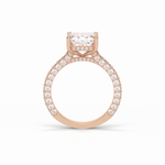 3.24 CT Emerald Cut Pave Style Moissanite Engagement Ring 19