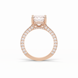 3.24 CT Emerald Cut Pave Style Moissanite Engagement Ring 19