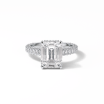 3.24 CT Emerald Cut Pave Style Moissanite Engagement Ring 1