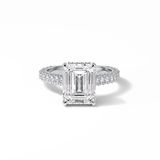 3.24 CT Emerald Cut Pave Style Moissanite Engagement Ring 1