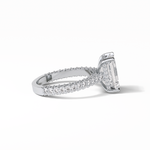 3.24 CT Emerald Cut Pave Style Moissanite Engagement Ring 2