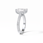 3.24 CT Emerald Cut Pave Style Moissanite Engagement Ring 4