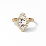 1.58 CT Marquise Cut Pave And Halo Style Moissanite Engagement Ring 8
