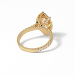 1.58 CT Marquise Cut Pave And Halo Style Moissanite Engagement Ring 9