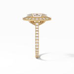1.58 CT Marquise Cut Pave And Halo Style Moissanite Engagement Ring 14
