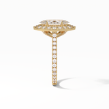 1.58 CT Marquise Cut Pave And Halo Style Moissanite Engagement Ring 14