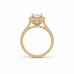 1.58 CT Marquise Cut Pave And Halo Style Moissanite Engagement Ring 13