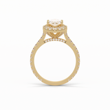 1.58 CT Marquise Cut Pave And Halo Style Moissanite Engagement Ring 13