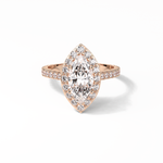 1.58 CT Marquise Cut Pave And Halo Style Moissanite Engagement Ring 15