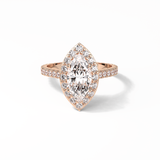 1.58 CT Marquise Cut Pave And Halo Style Moissanite Engagement Ring 15
