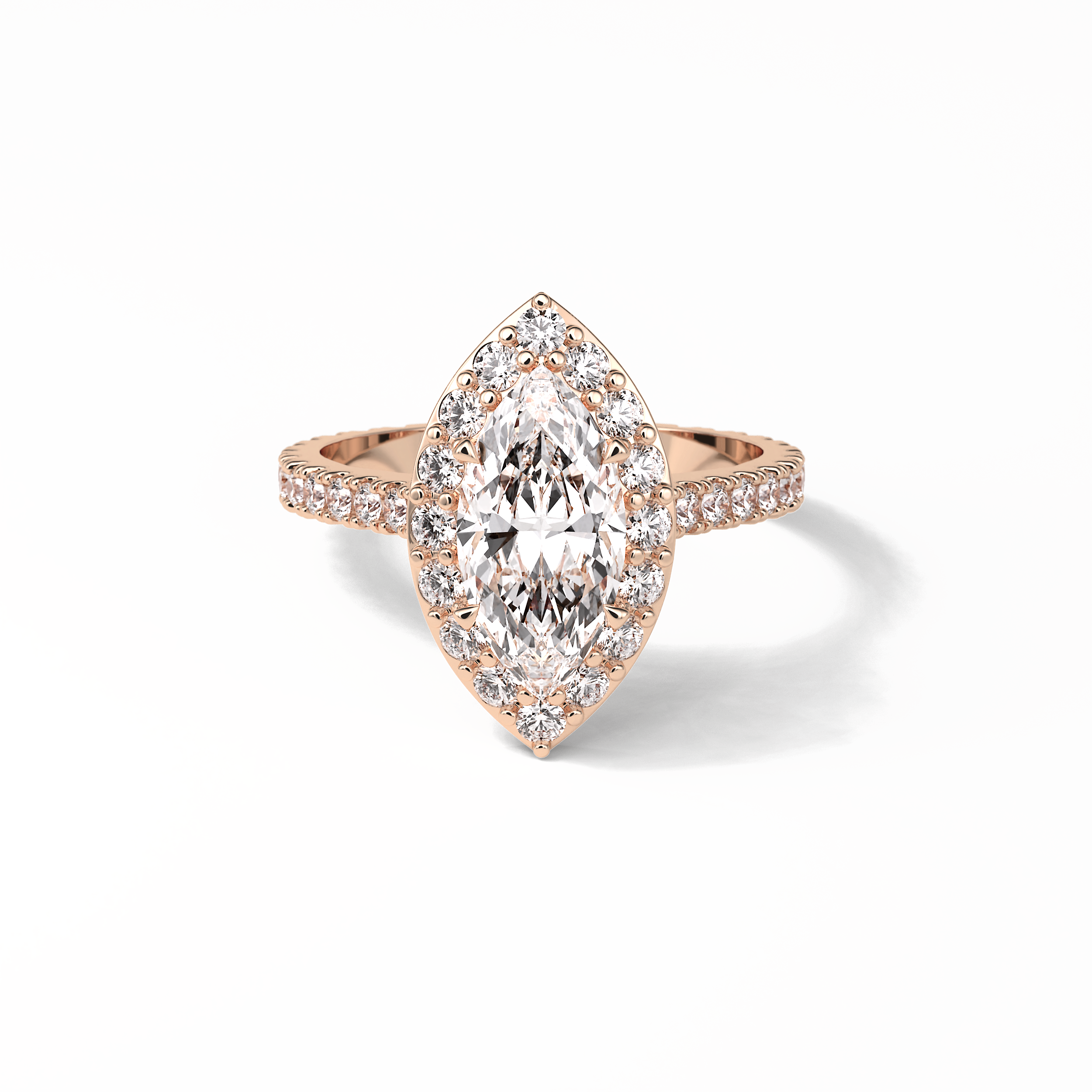 1.58 CT Marquise Cut Pave And Halo Style Moissanite Engagement Ring 15
