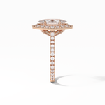 1.58 CT Marquise Cut Pave And Halo Style Moissanite Engagement Ring 18
