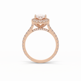 1.58 CT Marquise Cut Pave And Halo Style Moissanite Engagement Ring 21
