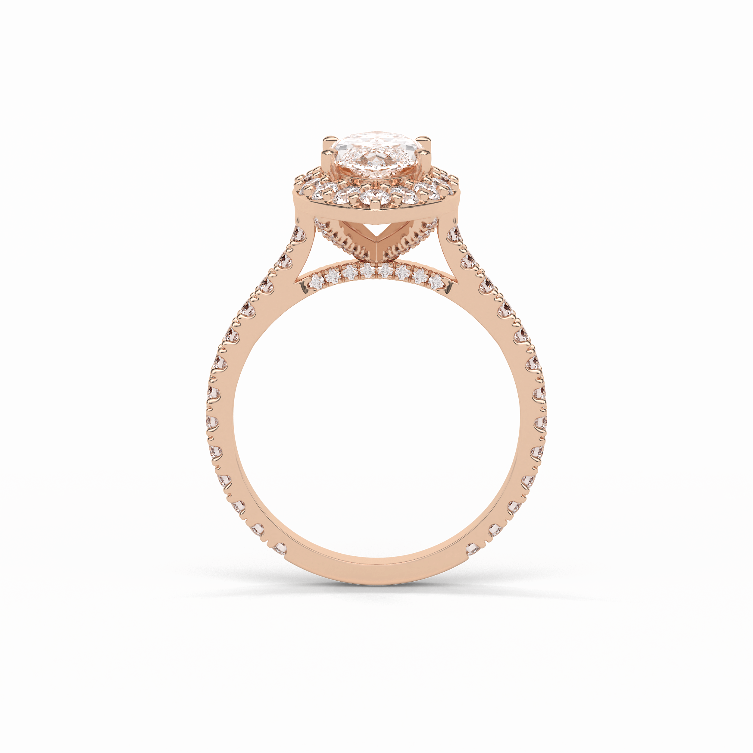 1.58 CT Marquise Cut Pave And Halo Style Moissanite Engagement Ring 21