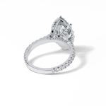 1.58 CT Marquise Cut Pave And Halo Style Moissanite Engagement Ring 2