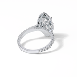 1.58 CT Marquise Cut Pave And Halo Style Moissanite Engagement Ring 2