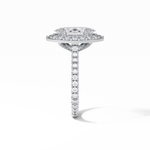 1.58 CT Marquise Cut Pave And Halo Style Moissanite Engagement Ring 4