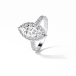 1.58 CT Marquise Cut Pave And Halo Style Moissanite Engagement Ring 6