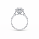 1.58 CT Marquise Cut Pave And Halo Style Moissanite Engagement Ring 7