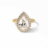 3.10 CT Pear Cut Pave And Halo Style Moissanite Engagement Ring 8
