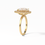 3.10 CT Pear Cut Pave And Halo Style Moissanite Engagement Ring 9