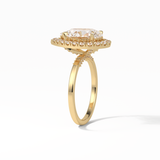 3.10 CT Pear Cut Pave And Halo Style Moissanite Engagement Ring 9