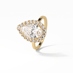 3.10 CT Pear Cut Pave And Halo Style Moissanite Engagement Ring 14