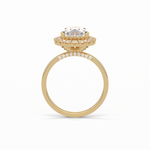 3.10 CT Pear Cut Pave And Halo Style Moissanite Engagement Ring 13