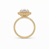 3.10 CT Pear Cut Pave And Halo Style Moissanite Engagement Ring 13