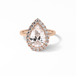 3.10 CT Pear Cut Pave And Halo Style Moissanite Engagement Ring 15