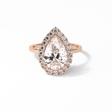 3.10 CT Pear Cut Pave And Halo Style Moissanite Engagement Ring 15