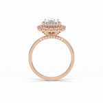 3.10 CT Pear Cut Pave And Halo Style Moissanite Engagement Ring 16
