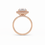 3.10 CT Pear Cut Pave And Halo Style Moissanite Engagement Ring 16