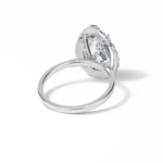 3.10 CT Pear Cut Pave And Halo Style Moissanite Engagement Ring 7