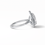 3.10 CT Pear Cut Pave And Halo Style Moissanite Engagement Ring 6