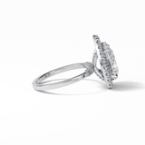 3.10 CT Pear Cut Pave And Halo Style Moissanite Engagement Ring 6