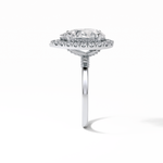 3.10 CT Pear Cut Pave And Halo Style Moissanite Engagement Ring 5