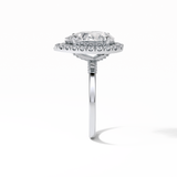 3.10 CT Pear Cut Pave And Halo Style Moissanite Engagement Ring 5