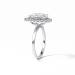 3.10 CT Pear Cut Pave And Halo Style Moissanite Engagement Ring 4