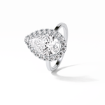 3.10 CT Pear Cut Pave And Halo Style Moissanite Engagement Ring 2