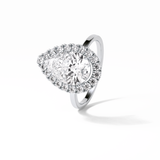 3.10 CT Pear Cut Pave And Halo Style Moissanite Engagement Ring 2