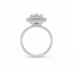 3.10 CT Pear Cut Pave And Halo Style Moissanite Engagement Ring 3