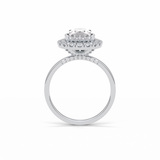 3.10 CT Pear Cut Pave And Halo Style Moissanite Engagement Ring 3