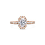 0.7 CT Oval Halo CVD F/VS1 Diamond Engagement Ring 8