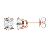 0.50 CT-2.0 CT Oval Solitaire CVD F/VS Diamond Earrings 7